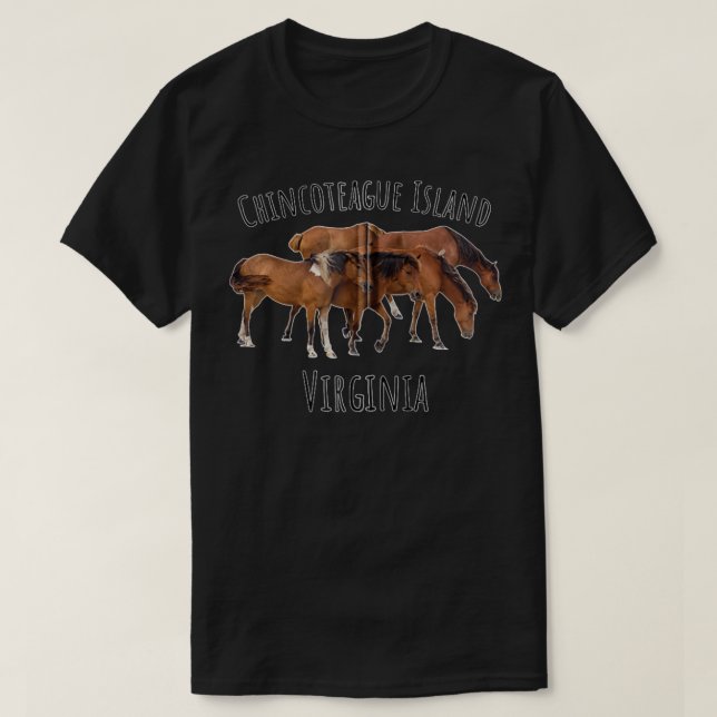 Chincoteague Island Virginia Horse Assateague Pony T Shirt (Design framsida)