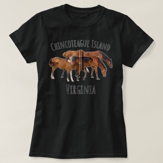 Chincoteague Island Virginia Horse Assateague Pony T Shirt (Design framsida)
