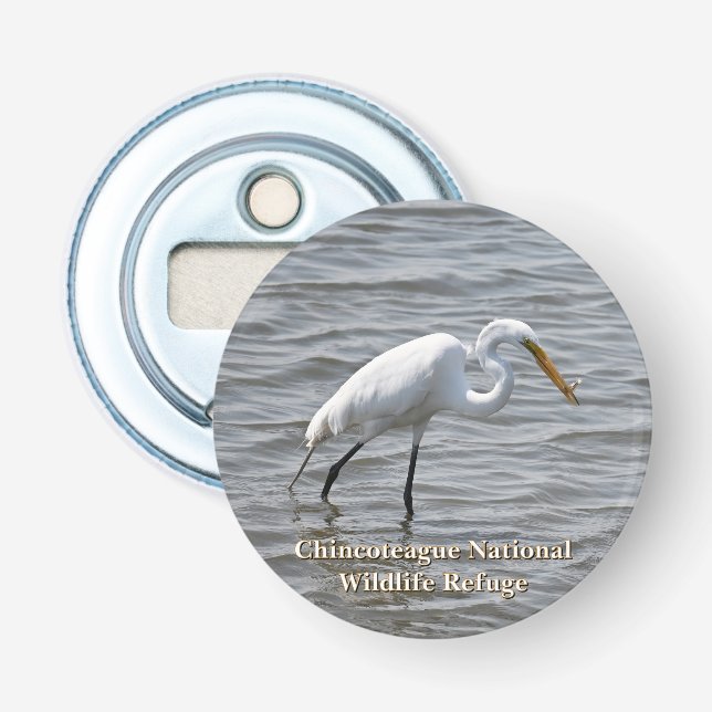 Chincoteague National Wildlife Underbar Heron Egre Flasköppnare (Framsidan)