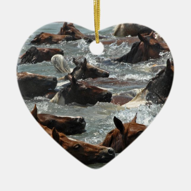 Chincoteague ponnysimma julgransprydnad keramik (Framsidan)