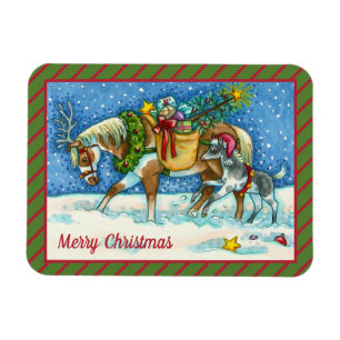 CHINCOTEAGUE PONY, HELGDAG CHRISTMAS HORSE MAGNET