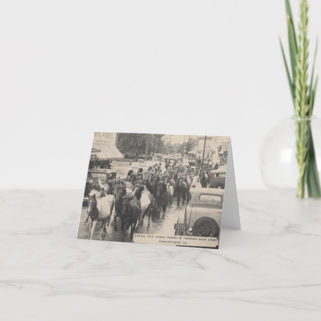 Chincoteague Pony Vintage 1941 Postcard Kort (Framsida)