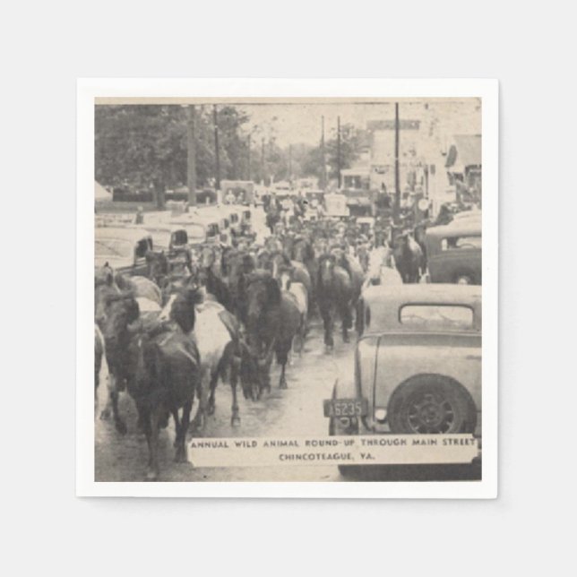 Chincoteague Pony Vintage 1941 Postcard Pappersservett (Framsidan)