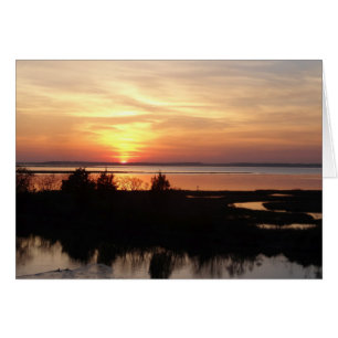 Chincoteague Sunset II Virginia Ligcape Hälsningskort
