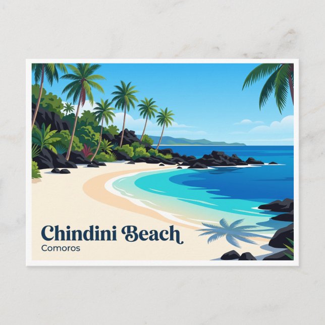 Chindini Beach Komorerna Vykort (Framsida)