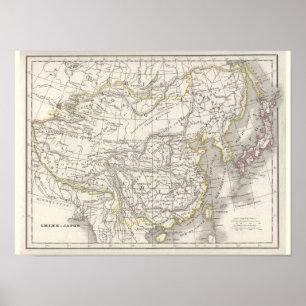 Chine et Japon - Historic Karta Poster