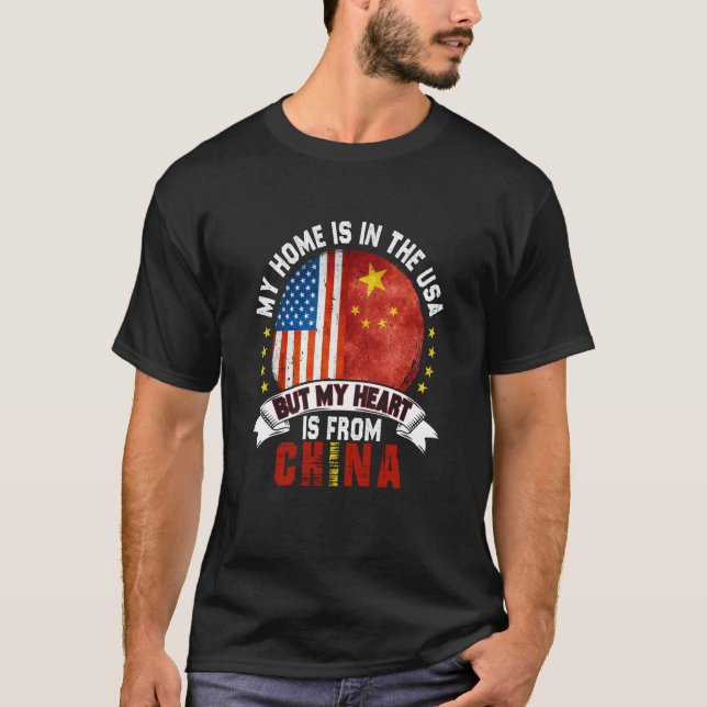 Chinese American Patriot Heart is from China Flag T Shirt (Framsida)