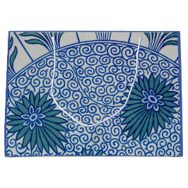 CHINESE ART GIFT BAG BLUE BLOMMÖNSTER