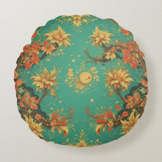 chinese background round pillow rund kudde