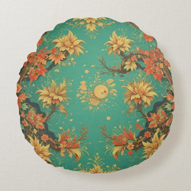 chinese background round pillow rund kudde (Framsidan)