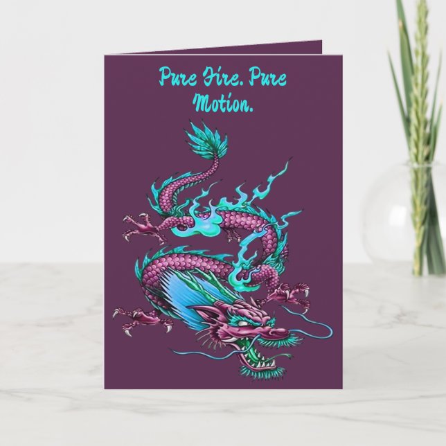 Chinese Cloud Dragon Mythical Rain Maker Creature  Kort (Framsida)