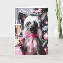 Chinese Crested Christmas Kort