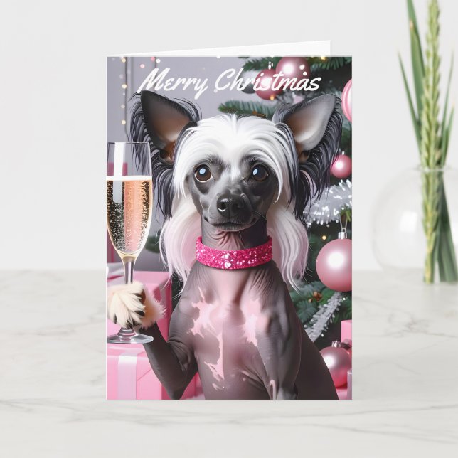 Chinese Crested Christmas Kort (Framsida)