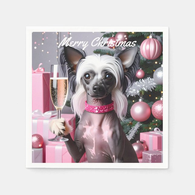 Chinese Crested Christmas Pappersservett (Framsidan)