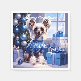 Chinese Crested Christmas Pappersservett