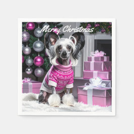 Chinese Crested Christmas Pappersservett