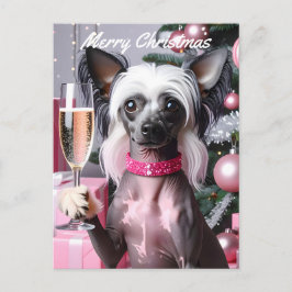 Chinese Crested Christmas Vykort
