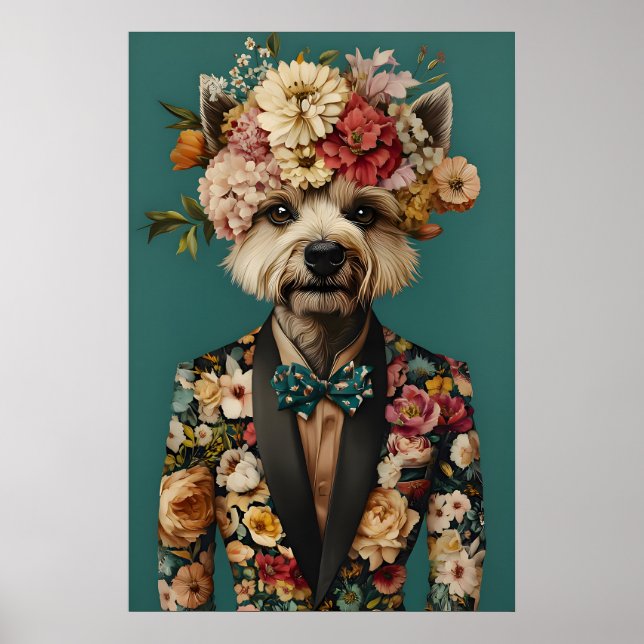Chinese Crested Dog In Suit Poster, Chinese Poster (Framsidan)