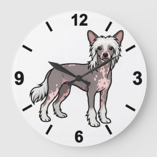 Chinese Crested Dog Wall Clock Unique Pet Decor Stor Klocka