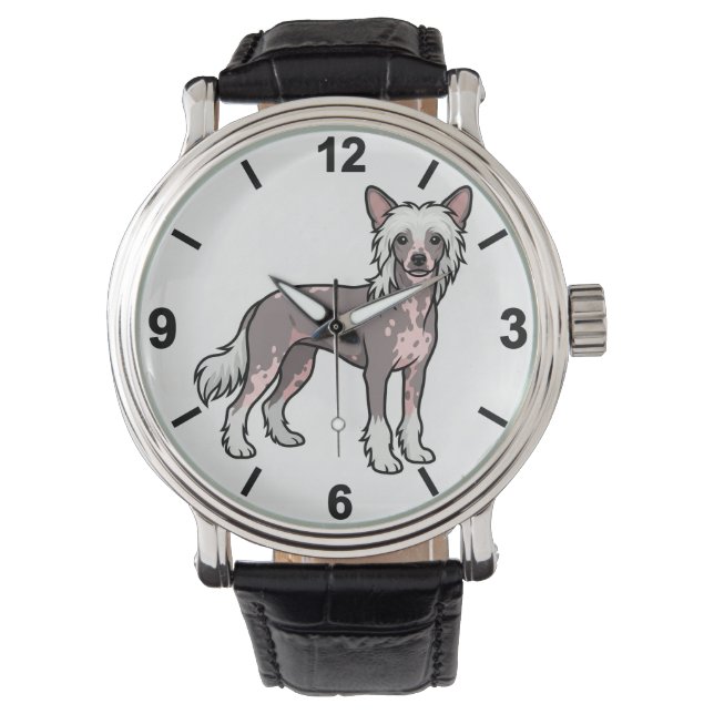 Chinese Crested Dog Wrist Watch Stylish Pet Armbandsur (Framsida)