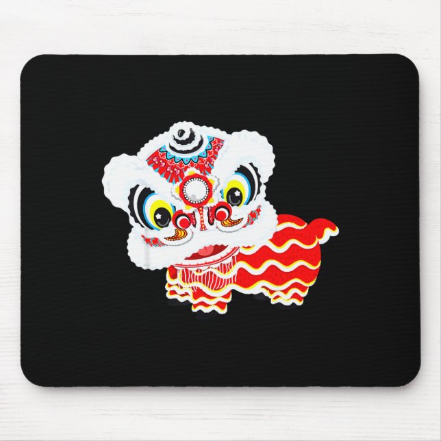 Chinese Cute Traditional Dancing Lion Art Happy Ne Musmatta (Framsidan)