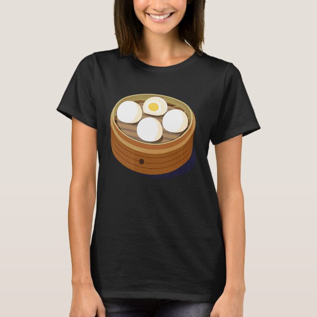Chinese Dim Sum Sweet Bun Foodie T Shirt (Framsida)