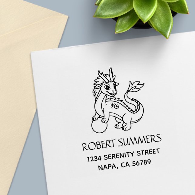 Chinese Dragon Address Självfärgande Stämpel (Skapare uppladdad)