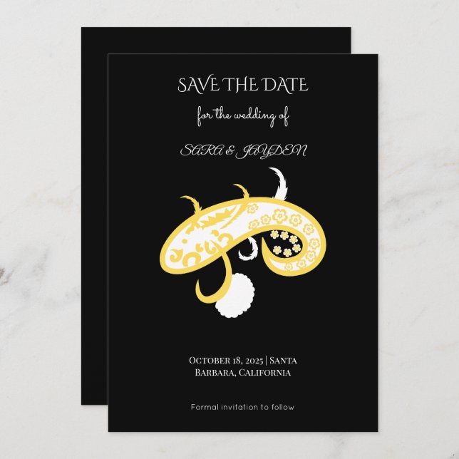 Chinese Dragon Art – Mandala Paisley Boho Poster Spara Datumet (Fram/baksida)