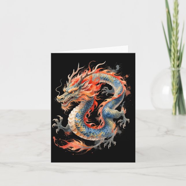 Chinese Dragon Asian Mythology Zodiac  Kort (Framsida)