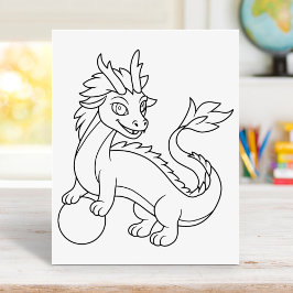 Chinese Dragon Coloring Page Poster