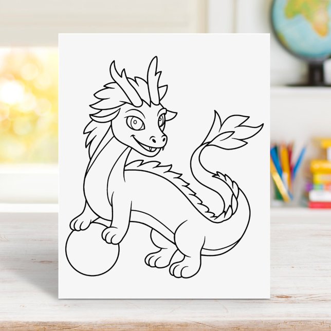 Chinese Dragon Coloring Page Poster (Skapare uppladdad)