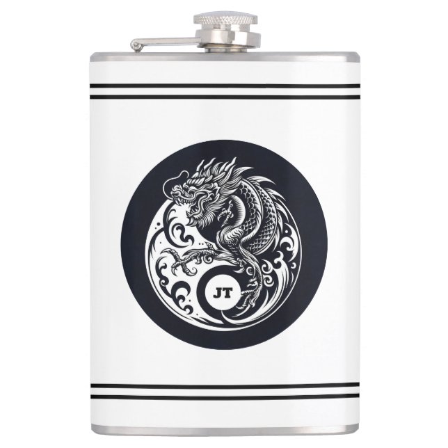 Chinese Dragon in Black and White Personalized Fickplunta (Framsidan)