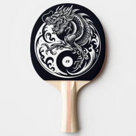 Chinese Dragon in Black and White Personalized Pingisracket