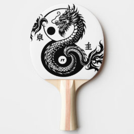 Chinese Dragon in Black and White Personalized Pingisracket