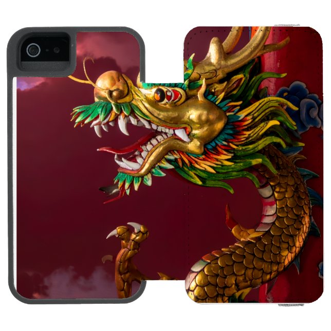 Chinese dragon incipio iPhone wallet skal (Folio Öppen)