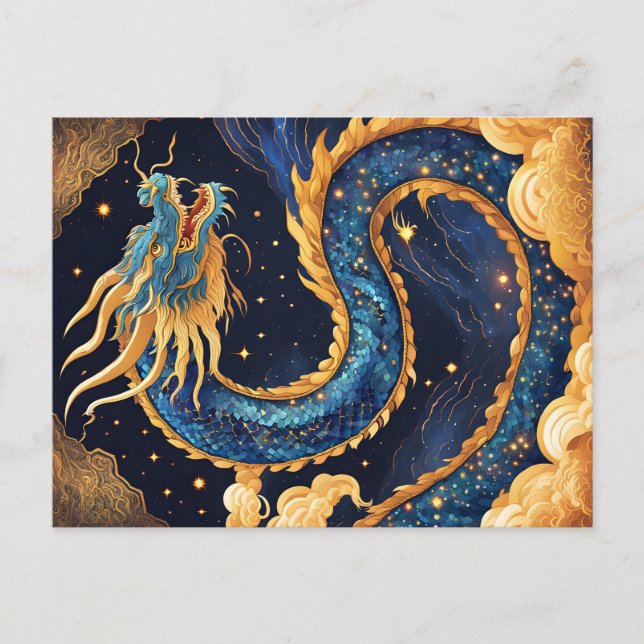 chinese dragon postcard vykort (Framsida)