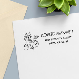 Chinese Dragon Return Address Självfärgande Stämpel