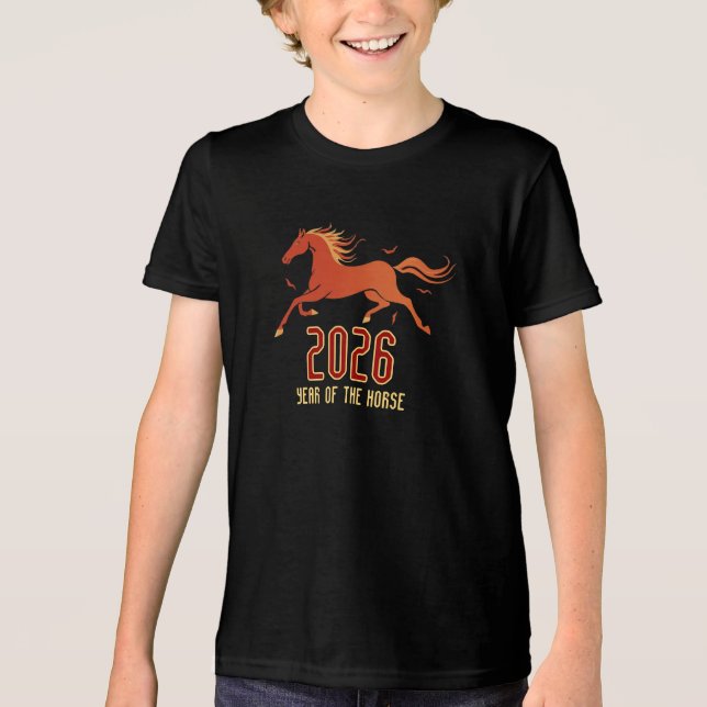 Chinese Fire Horse New Year 2026 Kid's T Shirt (Framsida)