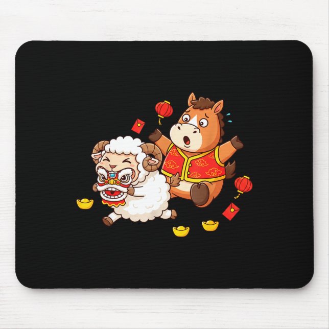 Chinese Horse Sheep Funny Kids Mens Womens Happy N Musmatta (Framsidan)