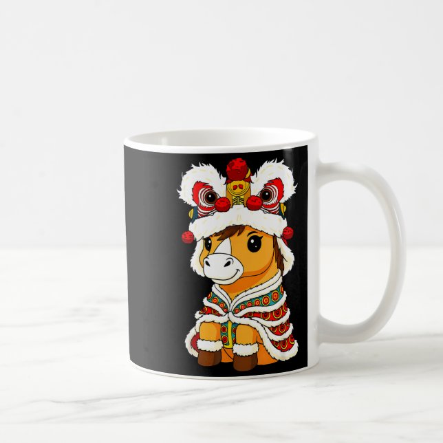 Chinese Lunar New Year Lion Dance Cute Horse China Kaffemugg (Höger)