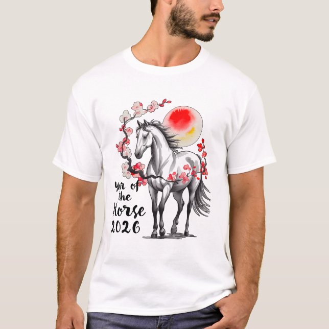 Chinese Lunar New Year of the Horse   T Shirt (Framsida)