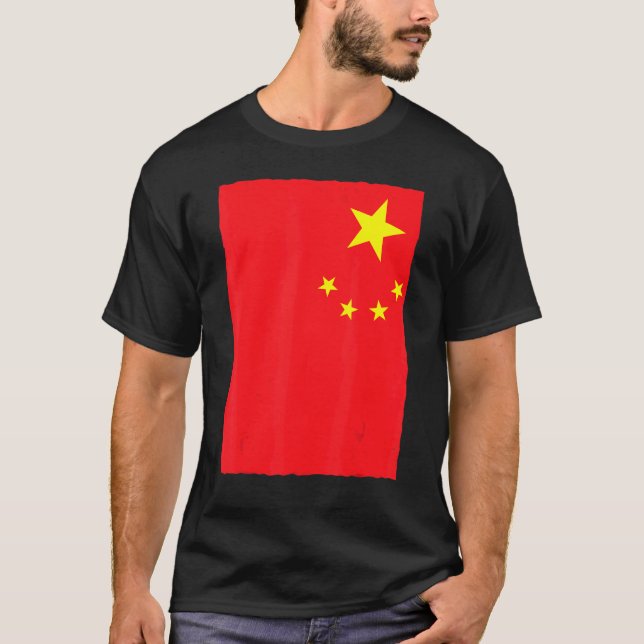 Chinese National Flag Of China T Shirt (Framsida)