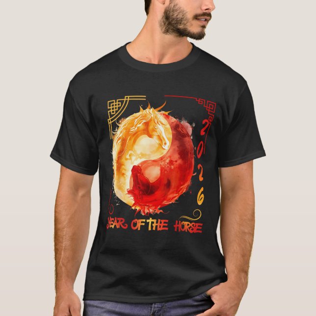 Chinese New Lunar Year Of The Horse 2026 _1  T Shirt (Framsida)
