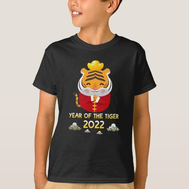 Chinese New Year 2022 Year of the Tiger T Shirt (Framsida)