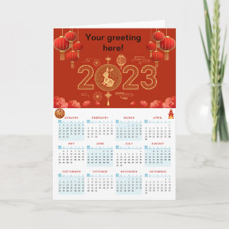 Chinese New Year 2023 Rabbit calendar Kort