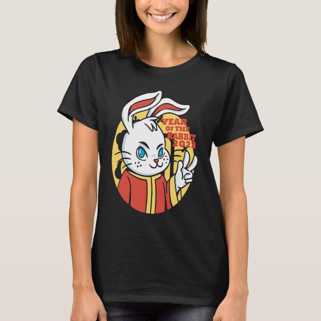 CHINESE NEW YEAR 2023 Year Of The Rabbit Women Men T Shirt (Framsida)