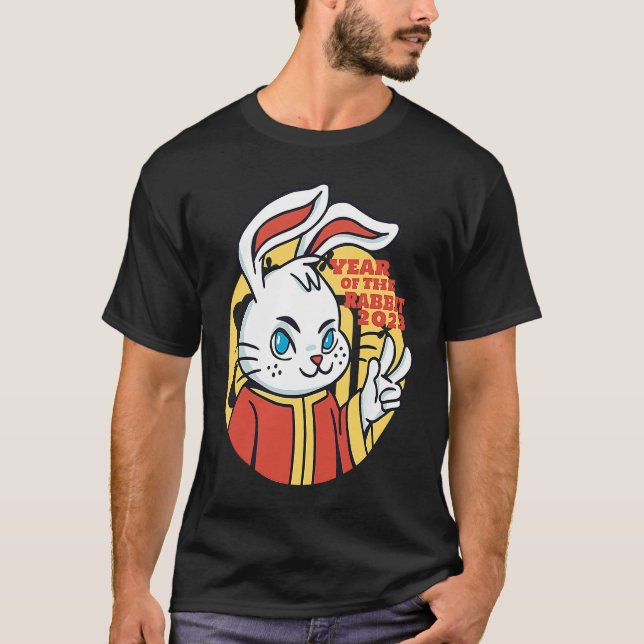 CHINESE NEW YEAR 2023 Year Of The Rabbit Women Men T Shirt (Framsida)