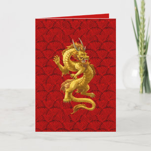 Chinese New Year 2024 Dragon Greeting Card Kort