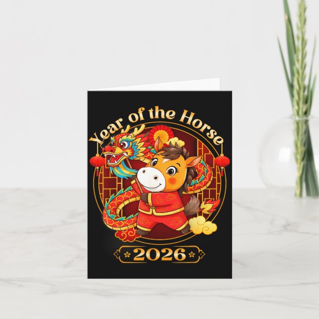 Chinese New Year 2026 Clothes Boys Girls Year Of T Kort (Framsida)