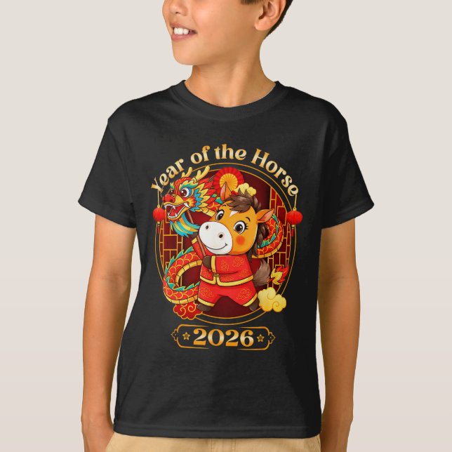Chinese New Year 2026 Clothes Boys Girls Year Of T T Shirt (Framsida)